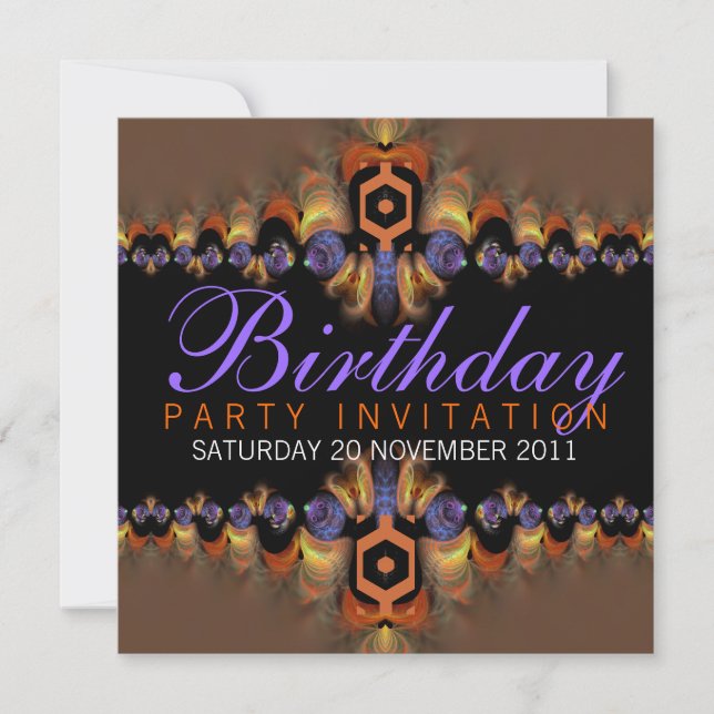 Exotic Oriental Flavour Party Birthday Invitation (Front)