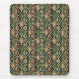 Exotic Ornate Geometric Snake Skin Pattern Design Mouse Pad
