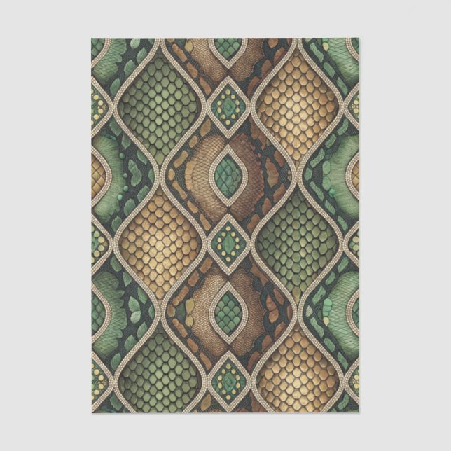 Exotic Ornate Geometric Snake Skin Pattern Design Tissue Paper (Front)