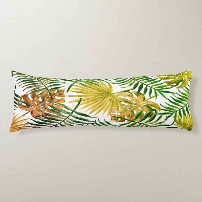 Exotic palm leaves  body pillow (Front)