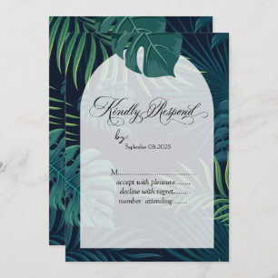 Exotic Palm Leaves RSVP Invitation