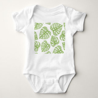 Exotic Palm Leaves Vintage Baby Bodysuit