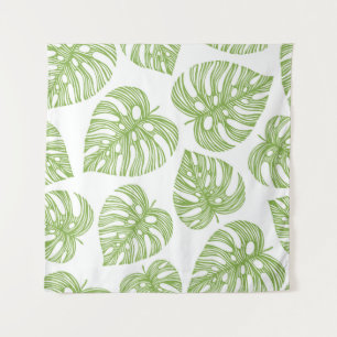 Exotic Palm Leaves Vintage Tapestry
