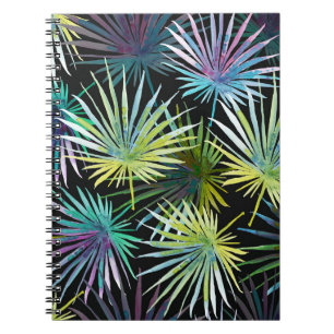 Exotic Palm Leaves Watercolor Notebook