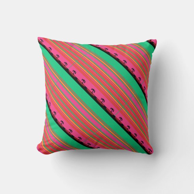 Exotic Palm Trees Diagonal  Cushion (Front)