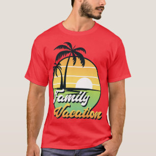 Exotic Palm Trees Family Vacation Retro Sunset Sum T-Shirt