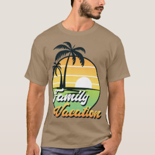 Exotic Palm Trees Family Vacation Retro Sunset Sum T-Shirt