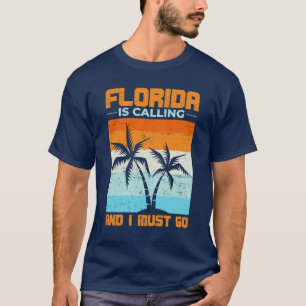 Exotic Palm Trees Funny Florida Lover Retro Florid T-Shirt
