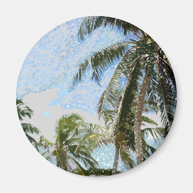 Exotic Palm Trees Magnet (Front)