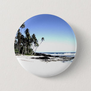 Exotic Palm Trees & Paradise Beach 6 Cm Round Badge