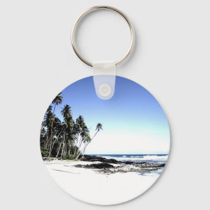 Exotic Palm Trees & Paradise Beach Key Ring