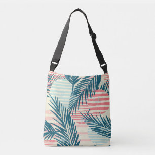 Exotic palms, hand-drawn textures crossbody bag