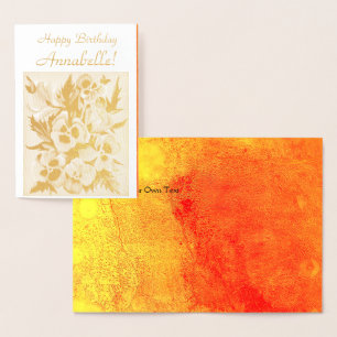 Exotic Pansies - Happy Birthday - Customise Foil Card