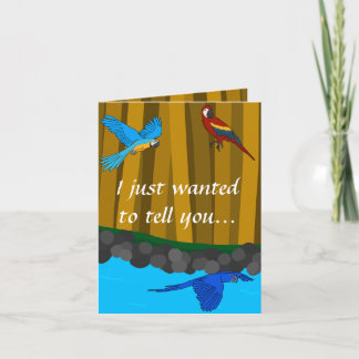Exotic Parrots In The Forest Happy Birthday Card