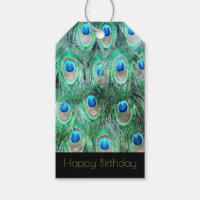 Exotic Peacock Feathers Happy Birthday