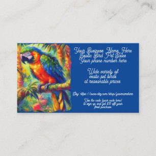 Exotic Pet Bird Parrot Cockatoo Shop Sales Etsy  Business Card