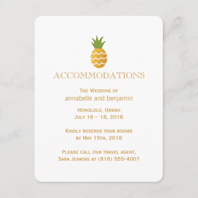 Exotic Pineapple Enclosure Card (Front)