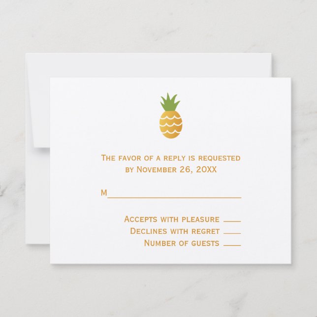 Exotic Pineapple RSVP Card (Front)