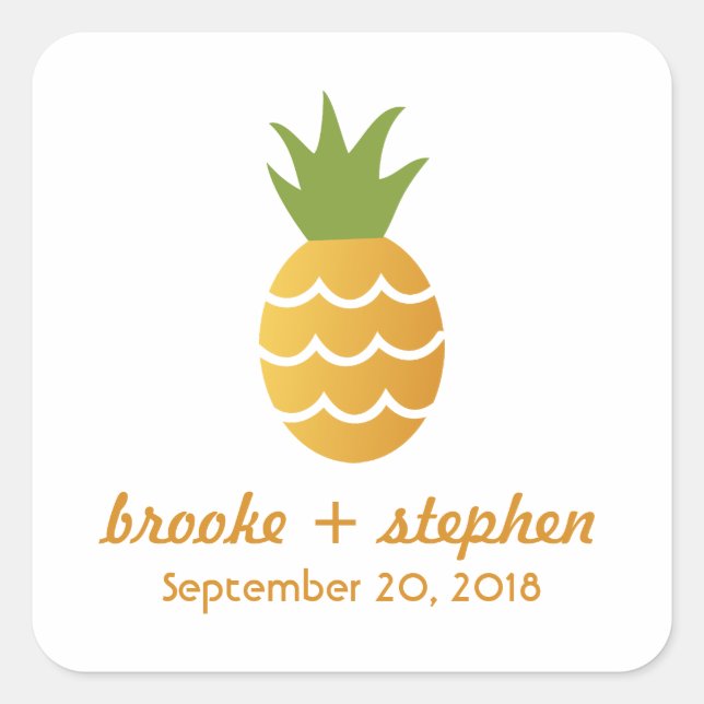 Exotic Pineapple Square Sticker (Front)