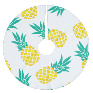 Exotic Pineapples: Yellow Delight. Brushed Polyester Tree Skirt