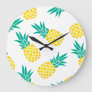 Exotic Pineapples: Yellow Delight. Large Clock