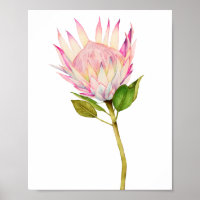 Exotic Pink Floral Watercolor Art