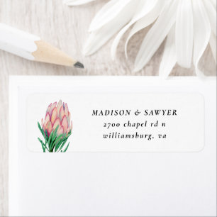 Exotic Pink Flower Return Address