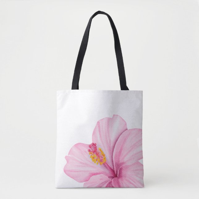 Exotic Pink Flower Tote Bag (Front)