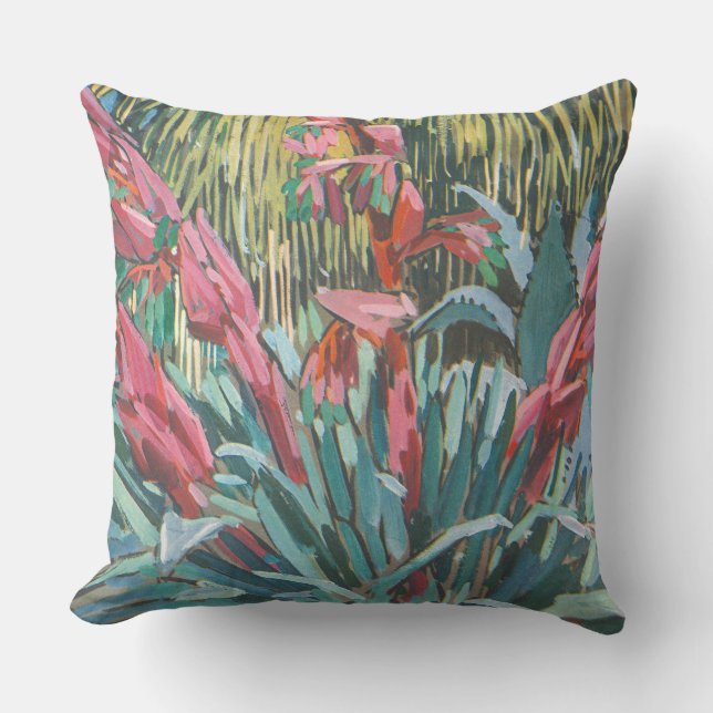 Exotic Pink Flowers Cushion (Front)