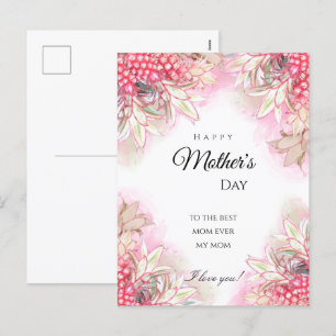Exotic Pink Pineapples Blush Mother's Day Holiday Postcard