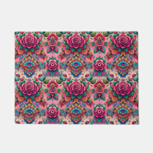 Exotic Pink Roses Design Doormat