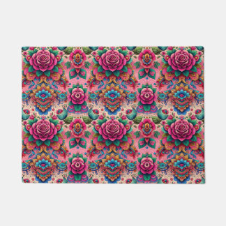 Exotic Pink Roses Design Doormat