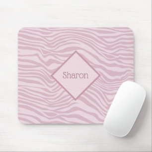 Exotic Pink Zebra Stripes - Personalised Mouse Pad