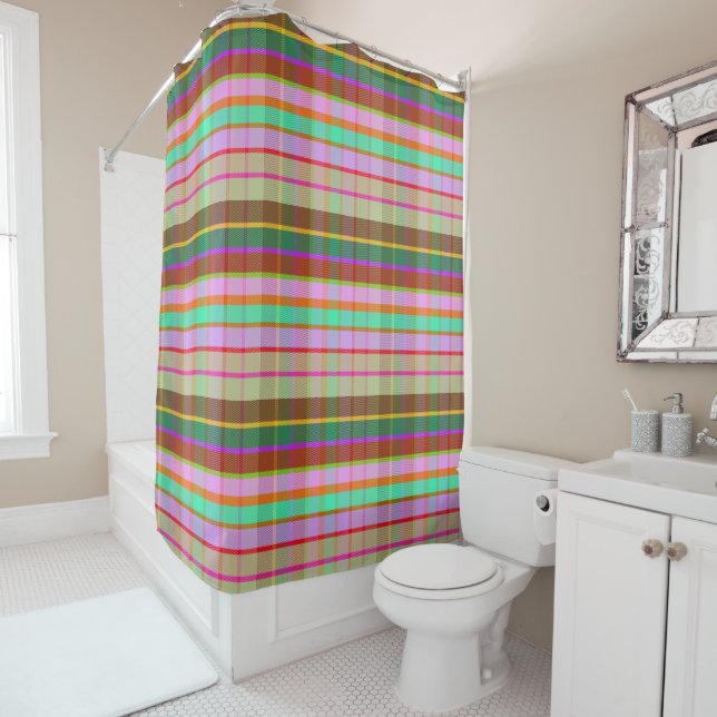 Exotic Plaid ECF Shower Curtain (In Situ)