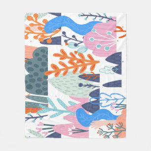 Exotic Plants: Bright Seamless Pattern Fleece Blanket