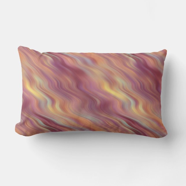 Exotic Plumeria Wavy Texture Lumbar Cushion (Front)