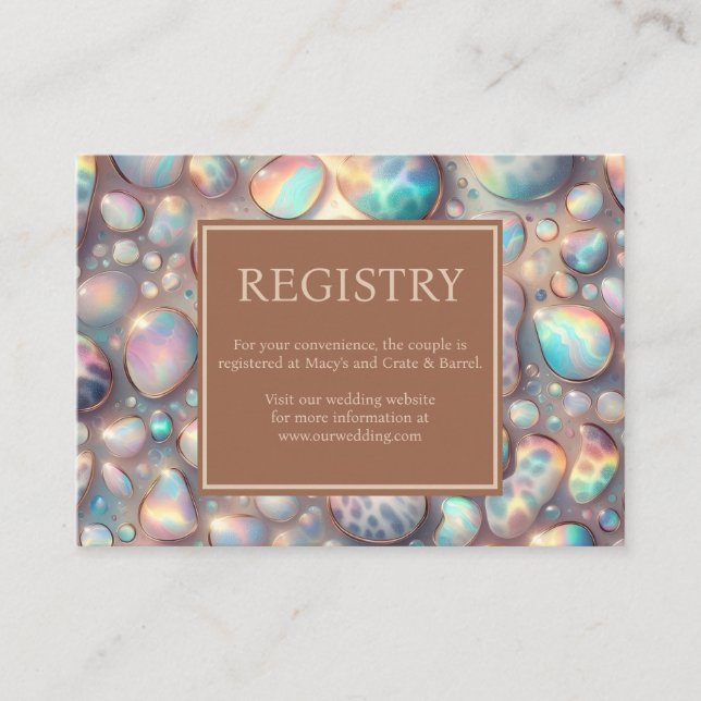 Exotic Posh GIft Registry Details Enclosure Cards (Front)