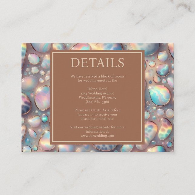 Exotic Posh Reception Details Enclosure Cards (Front)
