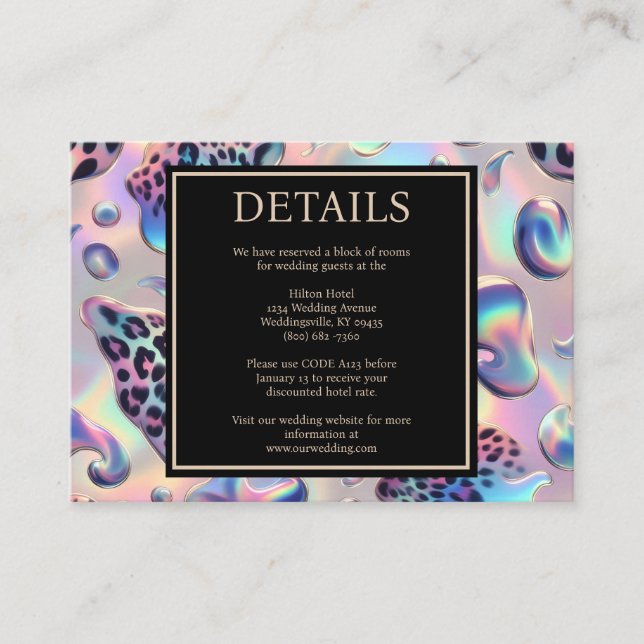 Exotic Posh Reception Details Enclosure Cards (Front)