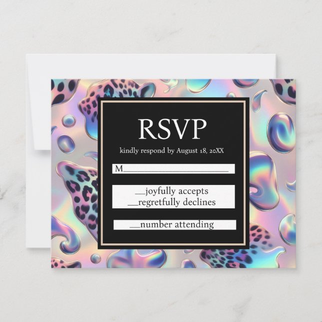 Exotic Posh RSVP Wedding Enclosure Cards (Front)