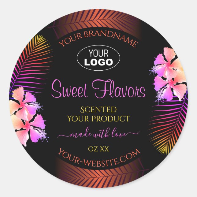 Exotic Product Labels Rainbow Hawaii Flowers Logo (Front)