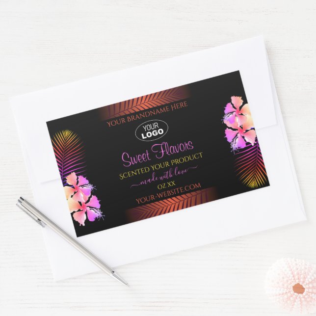 Exotic Product Labels Rainbow Hawaii Flowers Logo (Envelope)