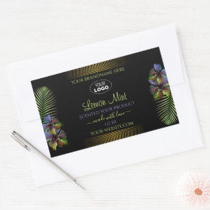 Exotic Product Labels Yellow Purple Flowers Logo