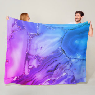 Exotic Purple Marble  Fleece Blanket