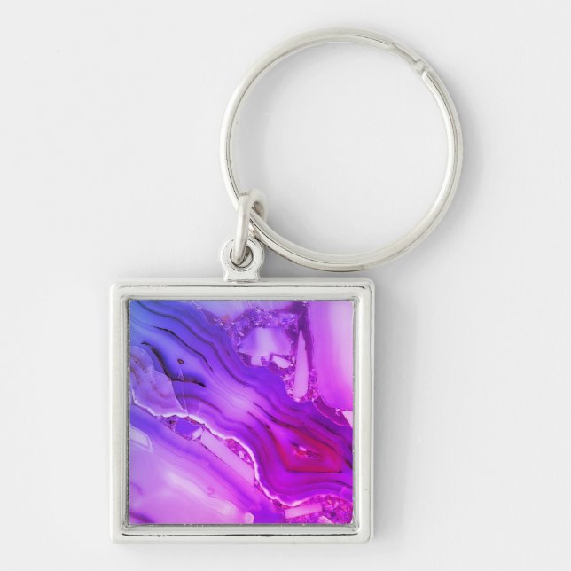 Exotic Purple Marble  Key Ring (Front)