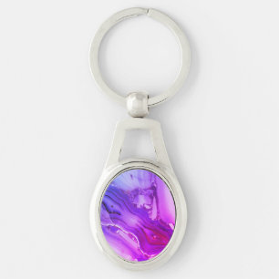 Exotic Purple Marble  Key Ring