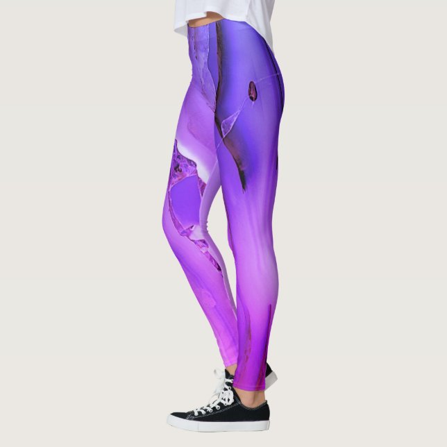 Exotic Purple Marble  Leggings (Left)