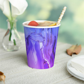 Exotic Purple Marble Paper Cups