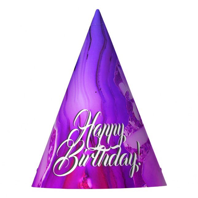 Exotic Purple Marble  Party Hat (Front)