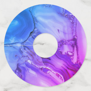 Exotic Purple Marble  Wine Glass Tag